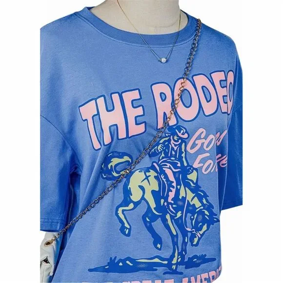 Rodeo Graphic Tee Blue Short Sleeve - Picture 2 of 3